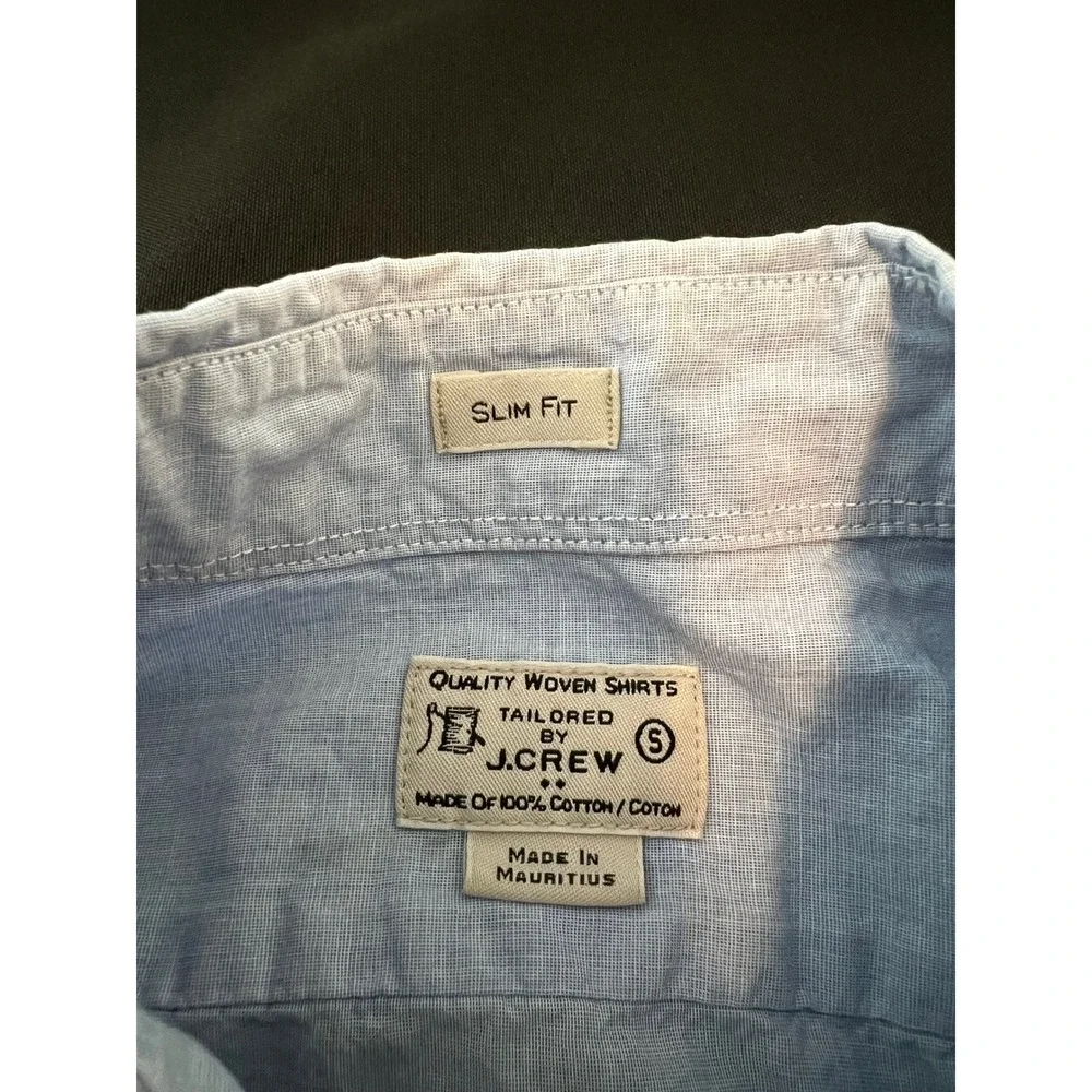 J.Crew Slim Fit Blue Button Down Shirt Men's Small 100%‎ Cotton